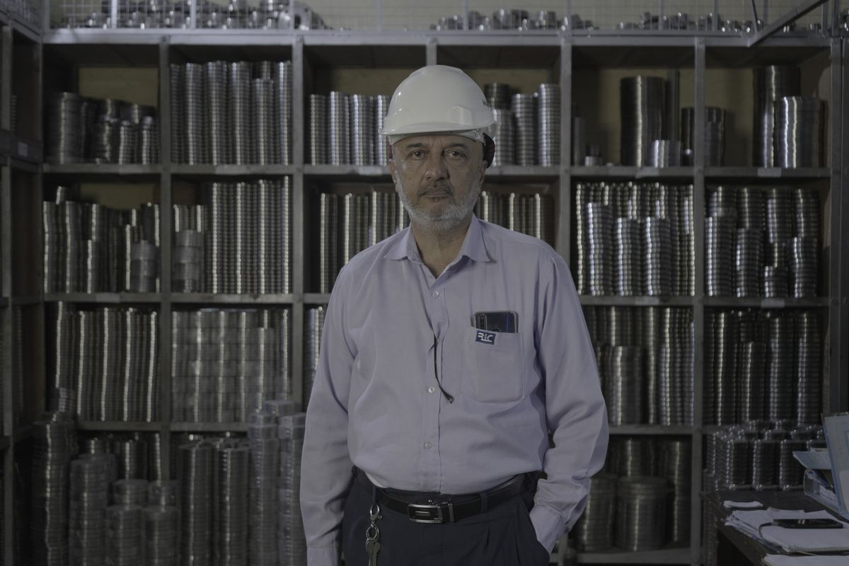 Farazdak Misri, Work Manager at RIC, in the flange stores